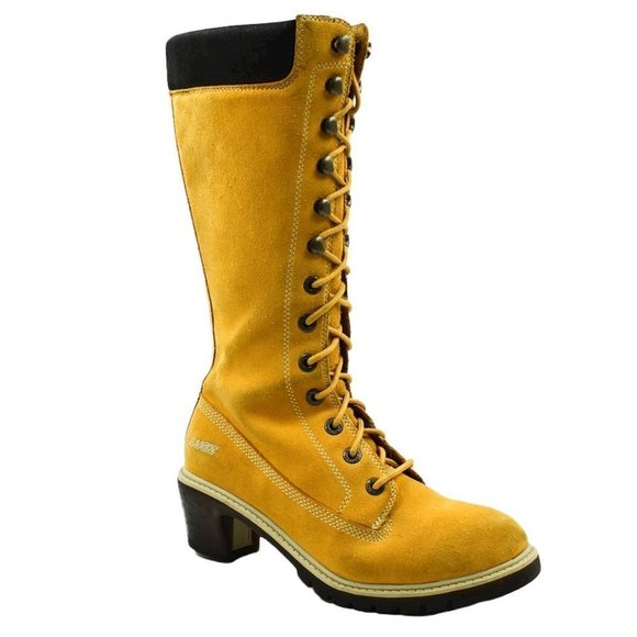 Vintage Lugz Y2K Tall Tan Leather Lace-up Boots - Picture 2 of 14